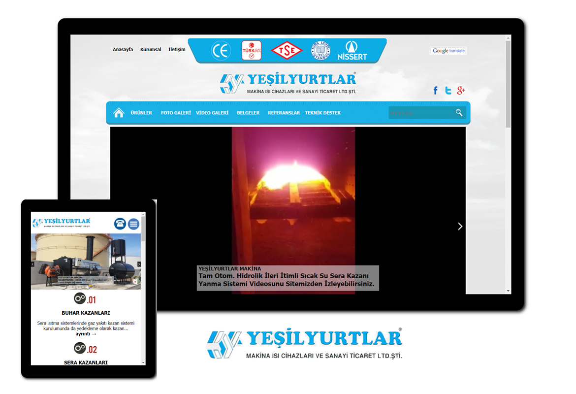 Yeşilyurtlar Makina web tasarım referansı